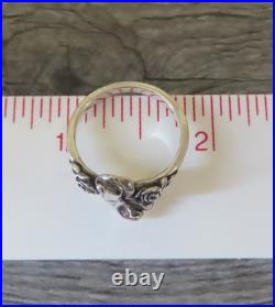 James Avery Retired Cowgirl Boots & Roses Western Ring Sz 7 Sterling Silver 925