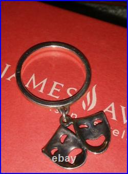 James Avery Retired Dangle Ring Theatrical Charm Size 6.5 Face Drama Comedy Play