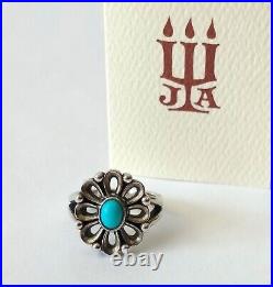 James Avery Retired De Flores Turquoise Ring 925 Sterling Silver Size 5.5