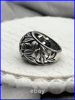 James Avery Retired Dome Leaves Openwork Ring Size 7 RARE Piece