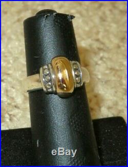 James Avery Retired Dome Thatch Beaded Ring, 14 Kt gold and silver, size 7