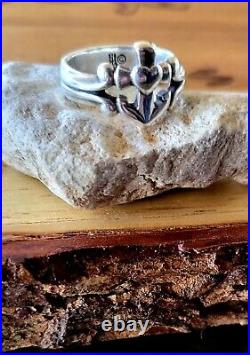 James Avery Retired Faith Hope Love Anchor Cross Heart Silver Ring Size 5