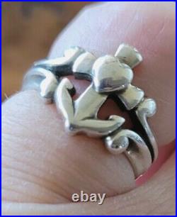 James Avery Retired Faith Hope Love Anchor Cross Heart Silver Ring Size 5