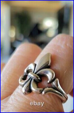 James Avery Retired Fleur De Lis Ring Size 9 So Pretty! With JA Box/Pouch