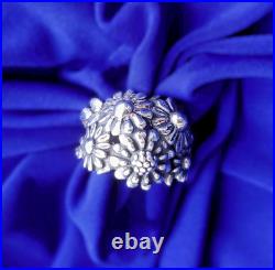 James Avery Retired Floral Cluster Dome Ring 925 Size 10 Statement Piece