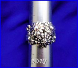 James Avery Retired Floral Cluster Dome Ring 925 Size 10 Statement Piece