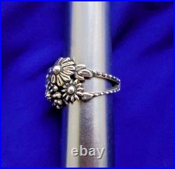 James Avery Retired Floral Cluster Dome Ring 925 Size 10 Statement Piece