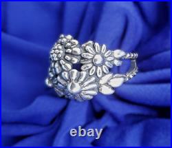 James Avery Retired Floral Cluster Dome Ring 925 Size 10 Statement Piece