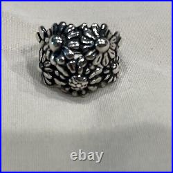 James Avery Retired Floral Cluster Flower Mound Ring 925 Sterling Silver Size 5