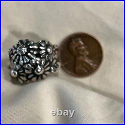 James Avery Retired Floral Cluster Flower Mound Ring 925 Sterling Silver Size 5