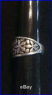James Avery Retired Flower Band Ring Size 6.75 Sterling Silver
