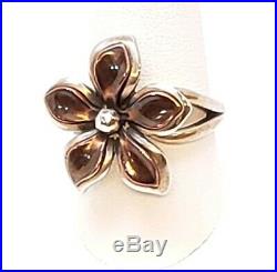 James Avery Retired Flower Copper Petals Ring. 925 Preowned Size 9.5