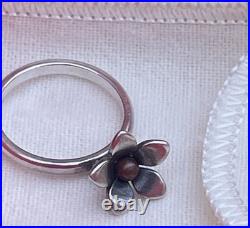 James Avery Retired Flower Dangle Ring With Bronze James Avery Retired Flower Dangle Ring With Bronze