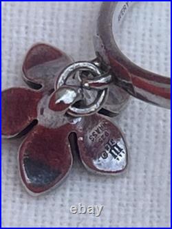 James Avery Retired Flower Dangle Ring With Bronze