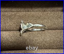 James Avery Retired Flower Ring with 18kt Gold Center! Size 7.5