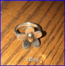 James Avery Retired Flower Sterling Silver 925 & Yellow Gold Ring
