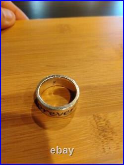 James Avery Retired Friends Forever Sterling Silver Band Ring Size 8