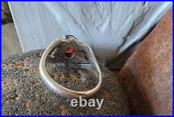James Avery Retired Garnet Heart Ring with Scrolled Hearts Size 8