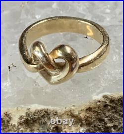 James Avery Retired Gold 14k Heart Knot Ring SZ 7