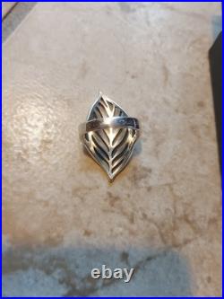 James Avery Retired HTF Silver Leaf Ring Size 6