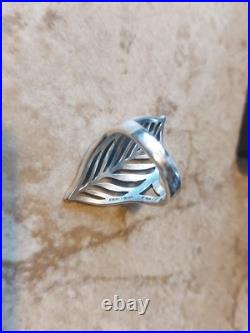 James Avery Retired HTF Silver Leaf Ring Size 6