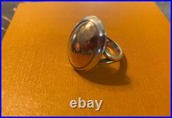 James Avery Retired Hammered Copper Oval Dome 925 Sterling Silver Sz 9
