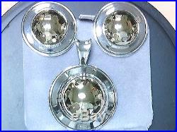 James Avery Retired Hammered Dome Pendant & Matching French Clip Earrings