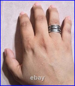 James Avery Retired Hammered Stacked Band Ring Size 7.5
