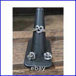 James Avery Retired Heart Knot Ring and Stud Earrings