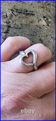 James Avery Retired Heart Ring Size 9.5 NEAT Piece! Sterling Silver