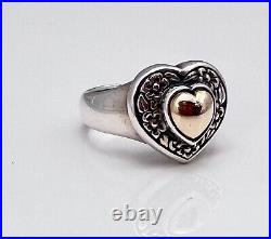 James Avery Retired Heart of Gold Ring 14k and 925 Size 7