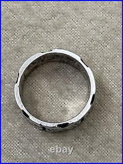 James Avery Retired Htf Winter Christmas Snowflake Wide Band Ring Size 6.5 7