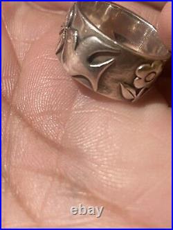 James Avery Retired La Paloma Dove with Olive Branch and Flower Ring Sz 6.5