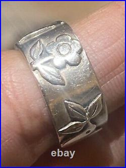 James Avery Retired La Paloma Dove with Olive Branch and Flower Ring Sz 6.5