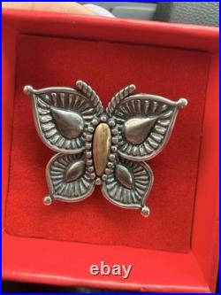 James Avery Retired Large Beaded Mariposa Butterfly Statement Ring EUC