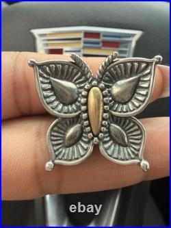 James Avery Retired Large Beaded Mariposa Butterfly Statement Ring EUC