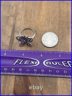 James Avery Retired Large Sterling Silver 3D Abounding Butterfly Ring Size 10