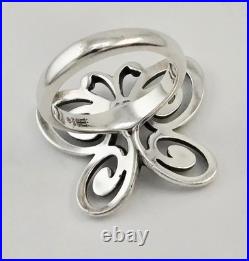 James Avery Retired Large Sterling Silver 3D Abounding Butterfly Ring Size 6