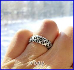 James Avery Retired Lattice Band Eternity Ring Size 7.75 RARE