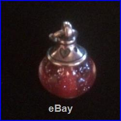 James Avery Retired Love Finial Frosted Red Art Glass Bead Charm Jump Ring Cut