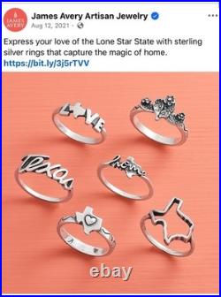 James Avery Retired Love Texas Ring
