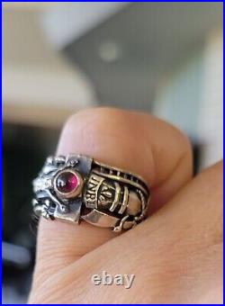James Avery Retired Martin Luther INRI Ring So Pretty! Garnet Stone Sz 6.5