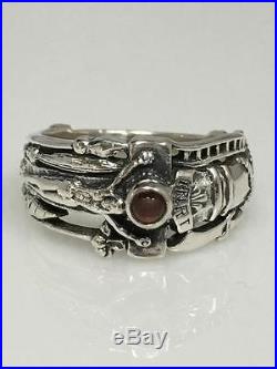 James Avery Retired Martin Luther Ring With Garnet Size 6.75 6.1g 925
