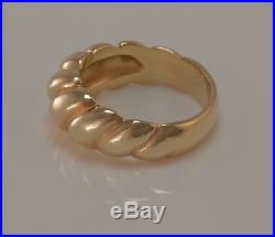 James Avery Retired Narrow Fluted Ring 14K Yellow Gold Size 5