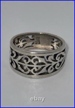 James Avery Retired Open Adorned Band Sterling Silver Ring Size 5 3.8g
