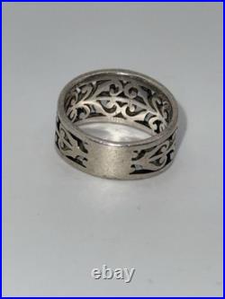 James Avery Retired Open Adorned Band Sterling Silver Ring Size 5 3.8g
