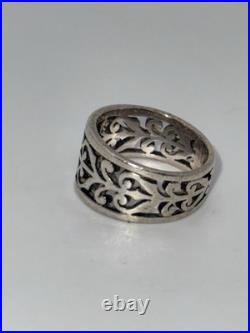 James Avery Retired Open Adorned Band Sterling Silver Ring Size 5 3.8g