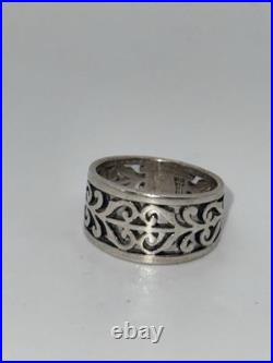 James Avery Retired Open Adorned Band Sterling Silver Ring Size 5 3.8g