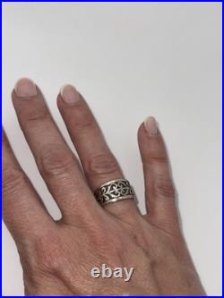 James Avery Retired Open Adorned Band Sterling Silver Ring Size 5 3.8g