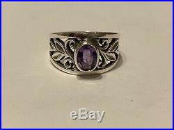 James Avery Retired Oval Amethyst Ring Size 9.75 Pre Owned